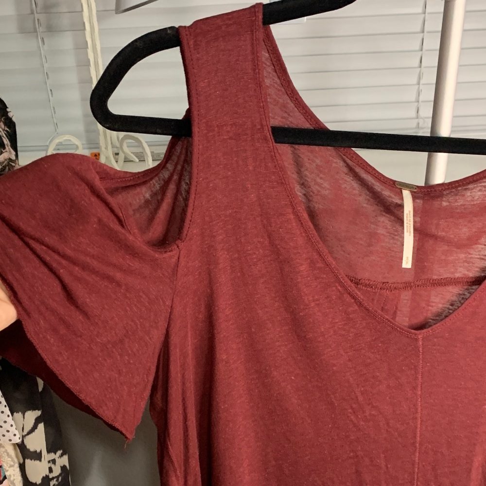 Free People Burgundy Layered Blouse - Picture 4 of 4